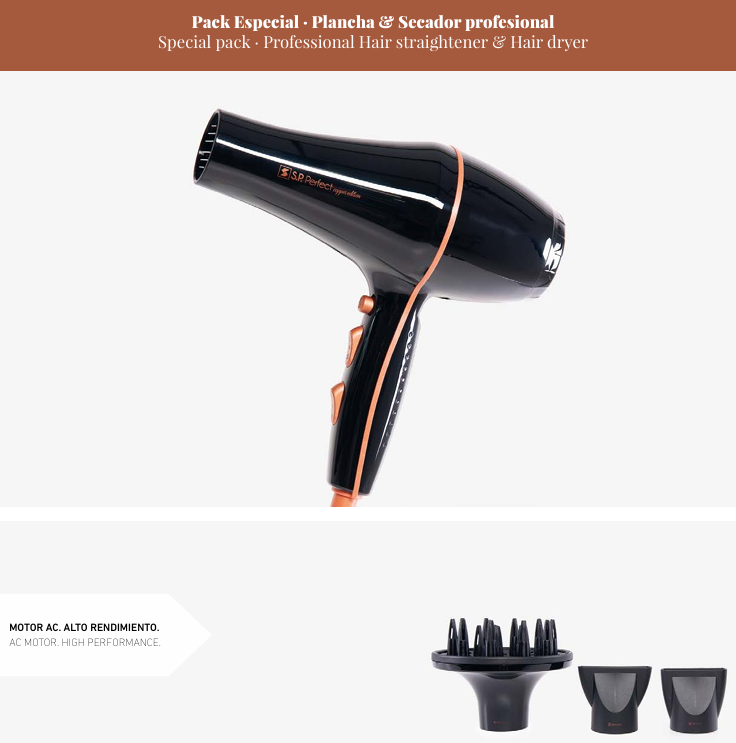 Pack Especial de Secador + Plancha Profesional | SP Perfect – Copper Edition