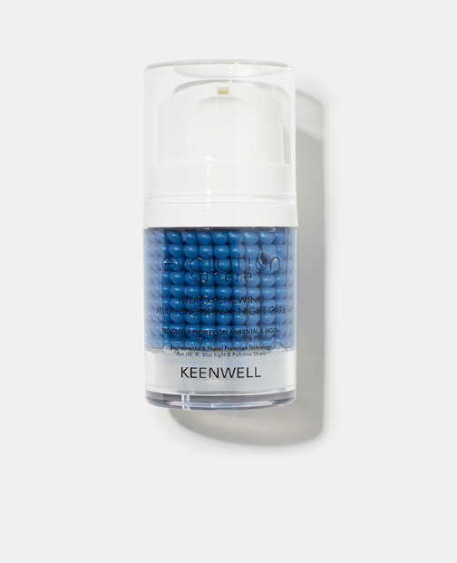 KEENWELL Hydrosphera H2O Hidro-Renovación Cuidado Nocturno Multifuncional | Crema de Noche con Ácido Hialurónico, Bakuchiol y Centella Asiática para Hidratación, Firmeza y Renovación Cutánea