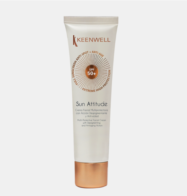 KEENWELL Crema Facial Multiprotectora SPF50+ Anti Manchas y Anti Edad | Protector Solar Despigmentante de Amplio Espectro UV/VIS/IR con Acción Reparadora