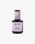 Purple Professional Fiber Base Nude Pink Shimmer | Base Fortalecedora con Fibras Sintéticas, Vitamina E y Calcio | Base Constructora Autonivelante con Brillo Sutil Rosa Nude para Uñas Naturales