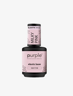 Purple Professional Elastic Base Milky Pink | Base Elástica Rosa Lechoso de Alta Viscosidad para Refuerzo, Nivelación y Extensiones de Uñas Naturales