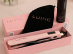 LU·HO Gold Rouse Plancha de Pelo Rosa Profesional | Styler con Nano Titanio, Control Digital 80-250ºC y Placas Basculantes | Alisado, Ondas y Brillo Intenso