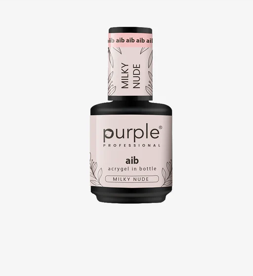 AIB NUDE LECHOSO 15 ML | Acrygel en Botella Milky Nude para Construcción y Refuerzo de Uñas