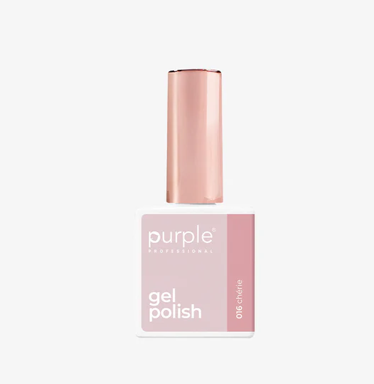 Purple Professional Gel Polish 016 Chérie 10 ml | Esmalte Semipermanente Rosa Nude Cálido de Alta Cobertura