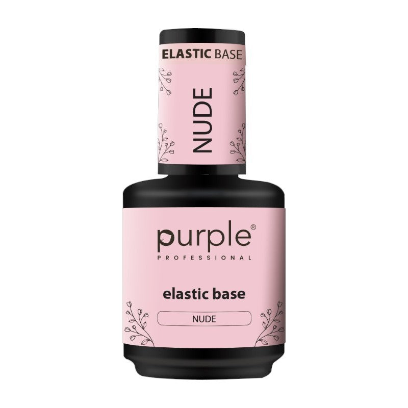 Purple Professional Elastic Base Nude | Base Elástica Nude de Alta Viscosidad para Refuerzo, Nivelación y Extensiones de Uñas Naturales