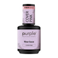 Purple Professional Fiber Base Cover Pink | Base Constructora Fortalecedora con Fibras Sintéticas, Vitamina E y Calcio | Base Rosa Cover Autonivelante para Refuerzo y Extensiones de Uñas Naturales