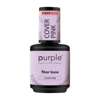 Purple Professional Fiber Base Cover Pink | Base Constructora Fortalecedora con Fibras Sintéticas, Vitamina E y Calcio | Base Rosa Cover Autonivelante para Refuerzo y Extensiones de Uñas Naturales